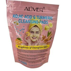 Turmeric Kojic Acid Turmeric Pads Cleansing Facial Sponges Exfoliate Brighten